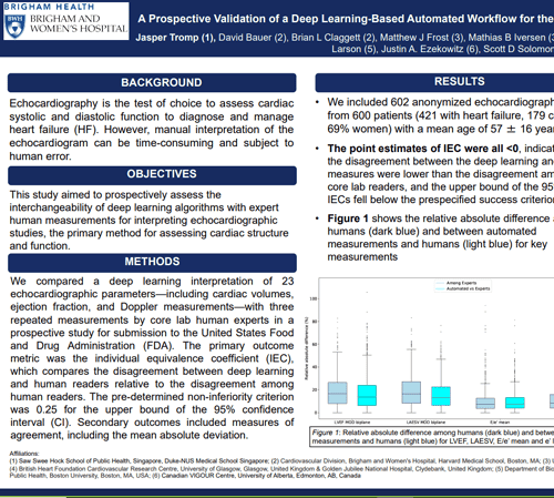 A Prospective Validation of a Deep Learning-Based Automated Workflow for the Interpretation of The Echocardiogram Validation Study thumbnail