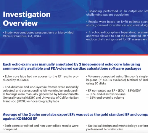 Kosmos AI Ejection Fraction (EF) clinical validation study summary