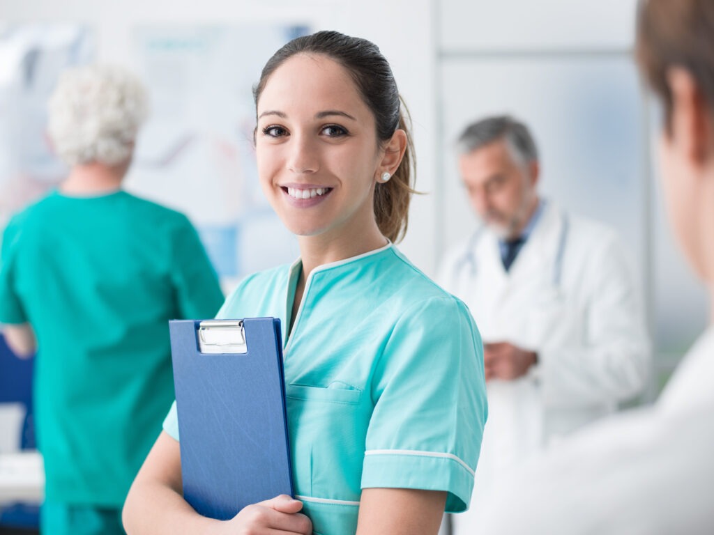 Young nurse working at the hospital